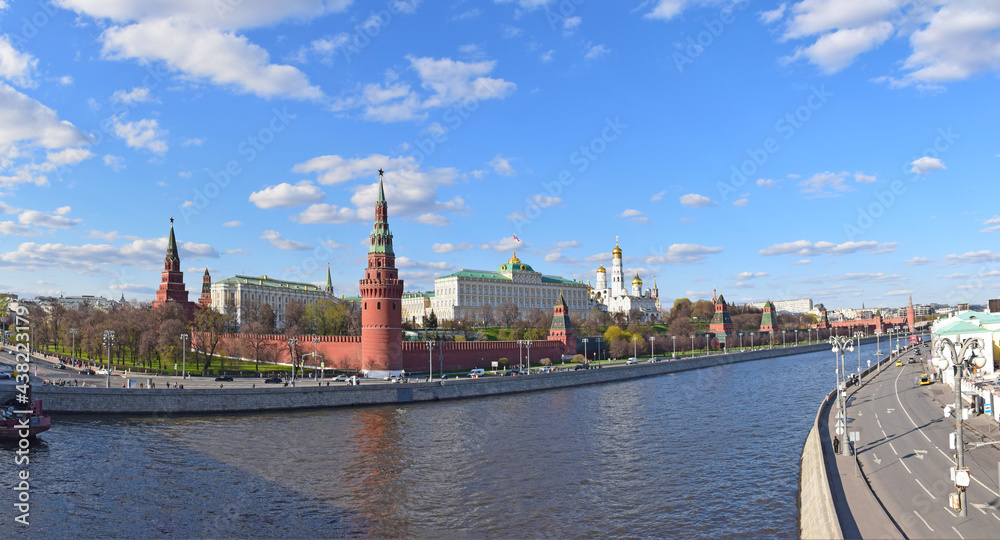 Moscow Kremlin - a fortress in the center of Moscow and its oldest part, was founded in 1156. The official residence of the President of Russia. Moscow, Russia, May 2021.