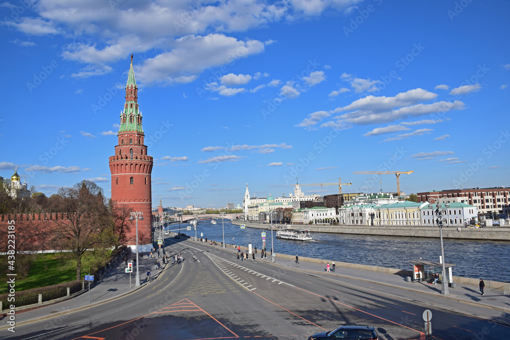 Moscow Kremlin - a fortress in the center of Moscow and its oldest part, was founded in 1156. The official residence of the President of Russia. Moscow, Russia, May 2021