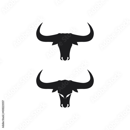 Bull buffalo head, cow, animal  mascot logo design vector for sport horn buffalo, animal, mammals, head logo, wild, matador © anggasaputro08