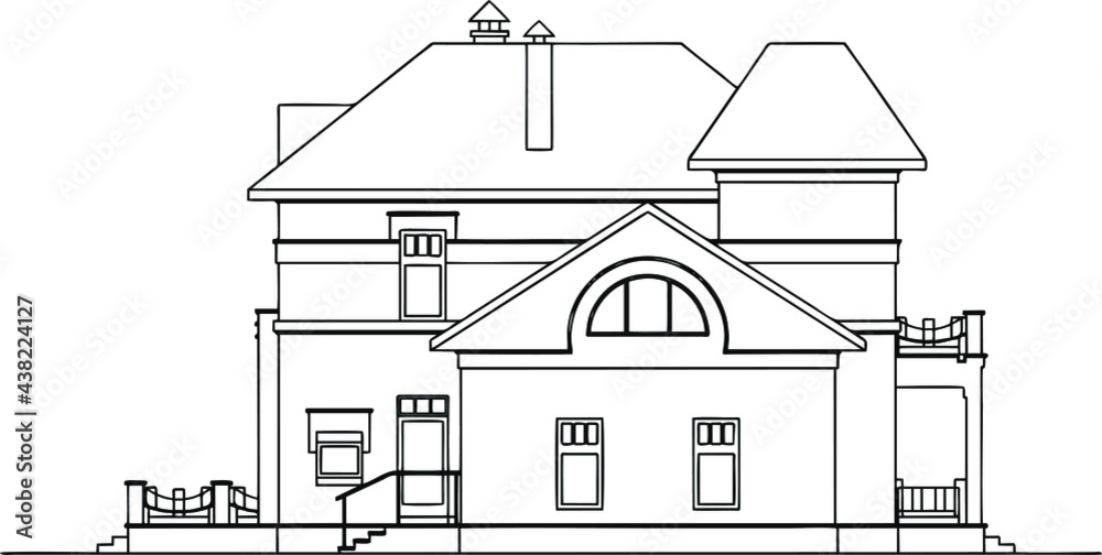 Obraz premium Little cute home, cottage, country house. 