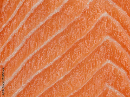 close up of raw fresh red salmon, texture of fish meat as background
