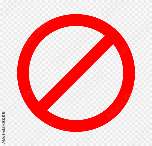 Prohibition red sign vector icon