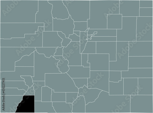 Black highlighted location map of the US La Plata county inside gray map of the Federal State of Colorado, USA