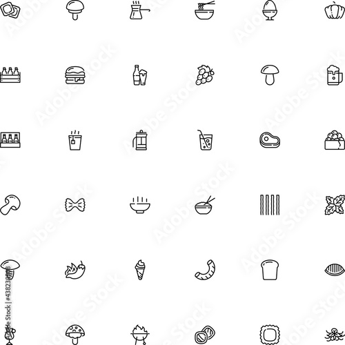 icon vector icon set such as: shiitake, sugar, wine, beer glass, semifinished, central, dumpling, fish, birch, linguine, caviar, easter, taste, emblem, case, steak, herbal, spicy, egg, irish, pepper