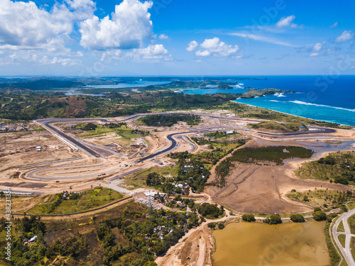 Aerial view of Kuta Mandalika, Lombok, West Nusa Tenggar, Indonesia photo