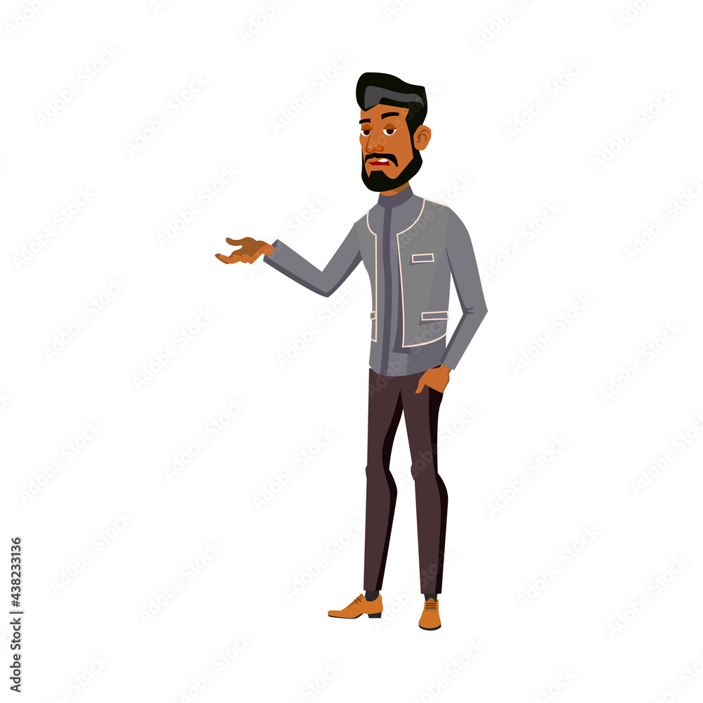 indian man complains about job cartoon vector. indian man complains about job character. isolated flat cartoon illustration