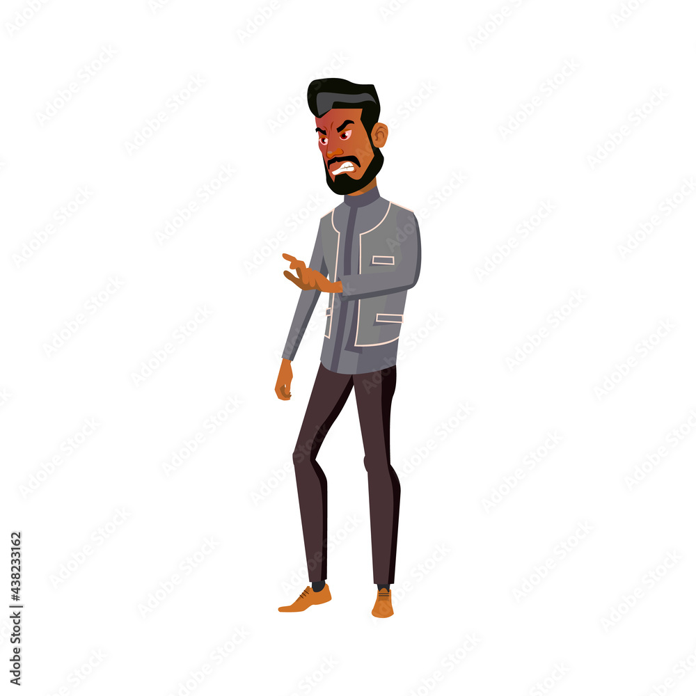Obraz premium angry bearded man try to start broken microwave in kitchen cartoon vector. angry bearded man try to start broken microwave in kitchen character. isolated flat cartoon illustration