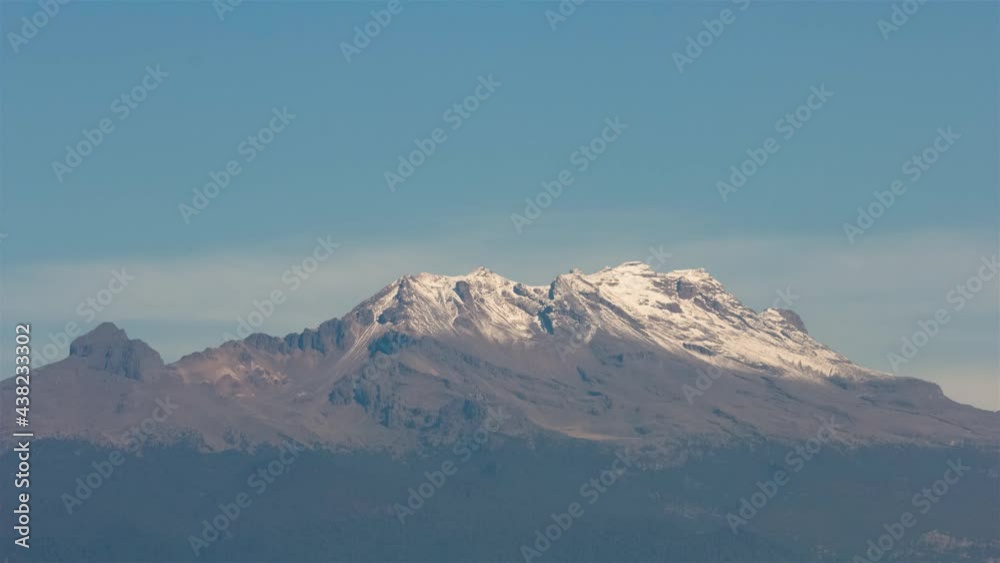 Time-lapse of the snow-capped Iztaccihuatl Volcano, Central Mexico under a clear sky in 4K Time-lapse of the snow-capped Iztaccihuatl Volcano, Central Mexico under a clear sky in 4K