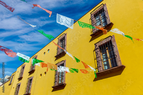 Mexico  Colorful buildings and streets of San Miguel de Allende in historic city center.