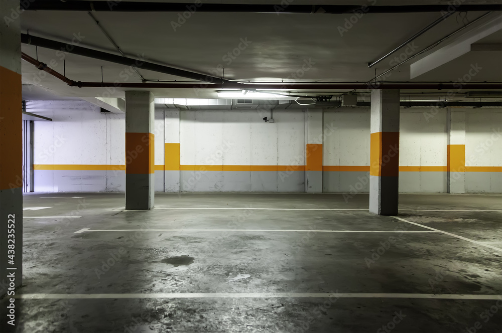 Interior of parking garage Interior of parking garage