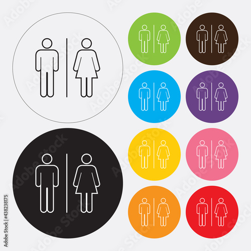 Male and female restroom symbol icon