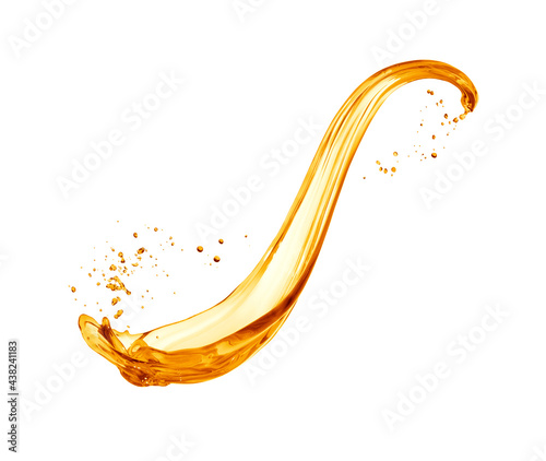 Splash of thick oily liquid on white background photo
