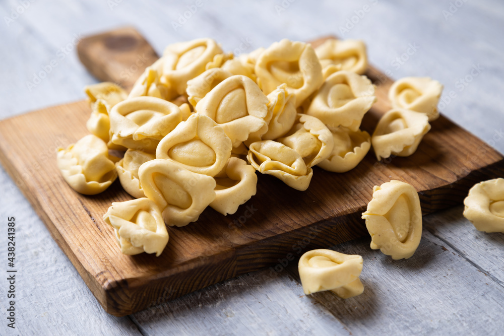 Raw tortellini pasta