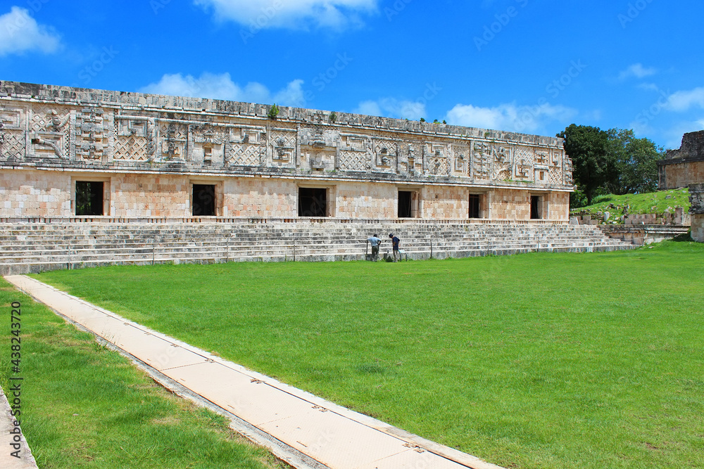 Nunnery Quadrangle (Cuadrangulo de las Monjas) the Maya ruin at Uxmal archaeological site, ancient Mayan city from the classic period, representative of the Puuc architectural style, Yucatan, Mexico