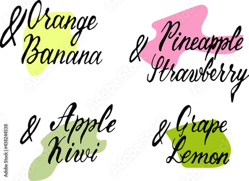 set fruits food icons