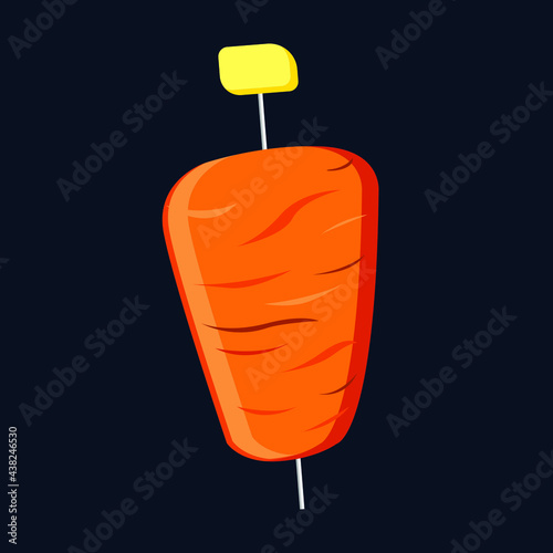 Mexican food, tacos al pastor, spinning top illustration