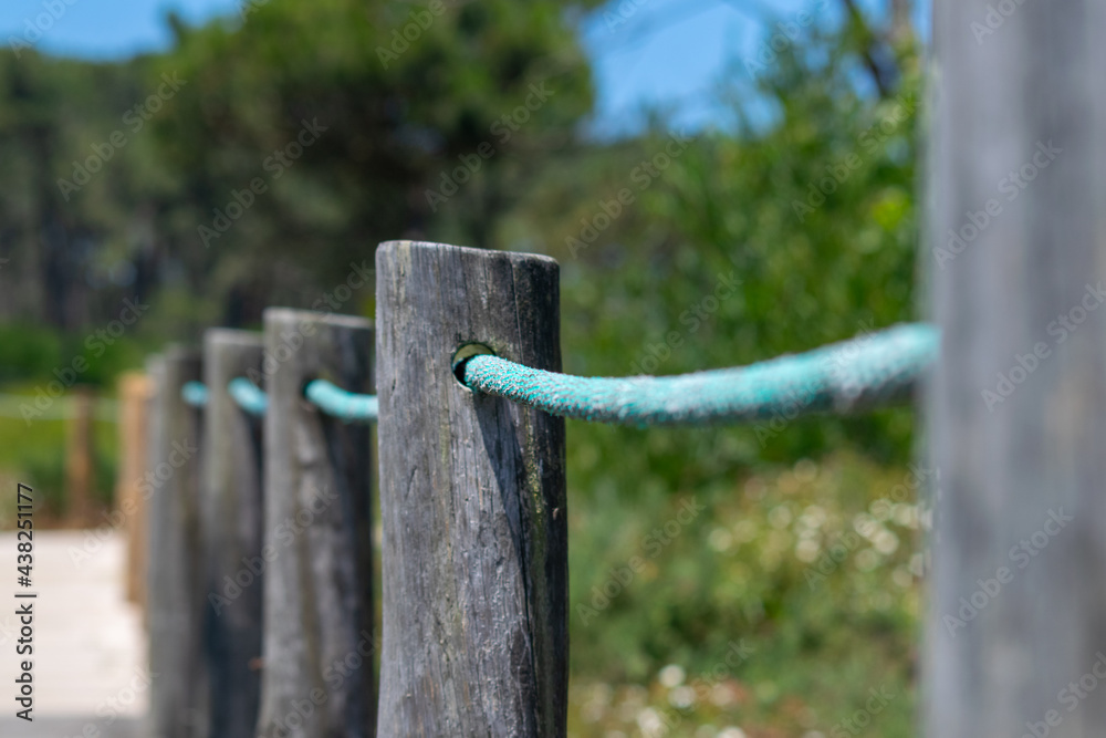 Wooden fences on nature 