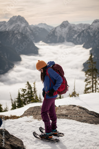 hiker in mountains