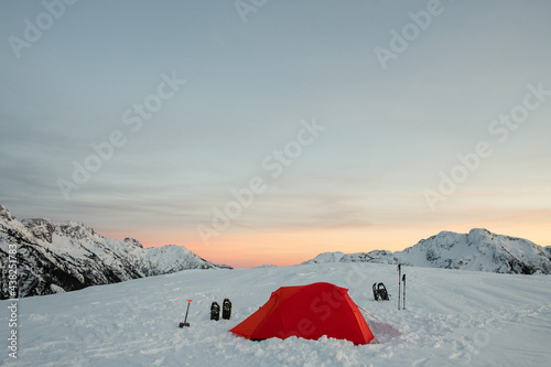 tent in the mountains