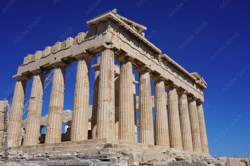 Side view of acropolis in Athens 