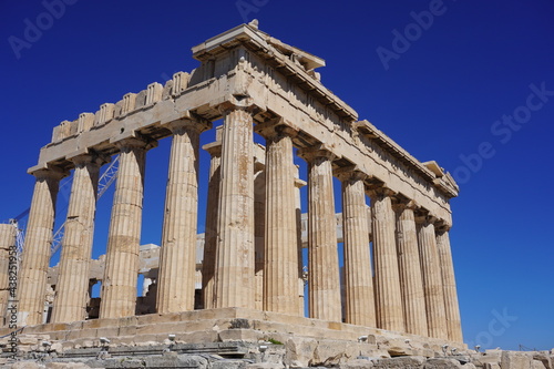 Side view of acropolis in Athens 