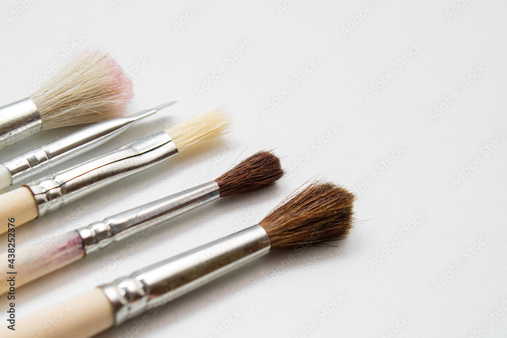Brushes for makeup and manicure. Stylist. Beauty and fashion. Background for the designer. Brushes for makeup and manicure. Stylist. Beauty and fashion. Background for the designer.