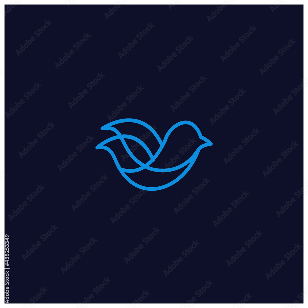 set bundle bird line art logo design set bundle bird line art logo design