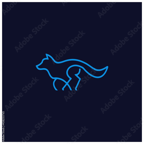 set bundle wolf line art logo design