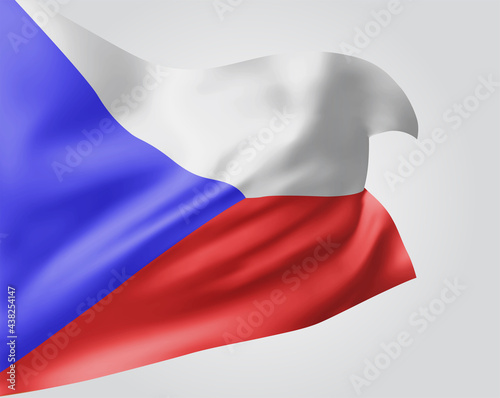 Czech Republic, vector 3d flag isolated on white background