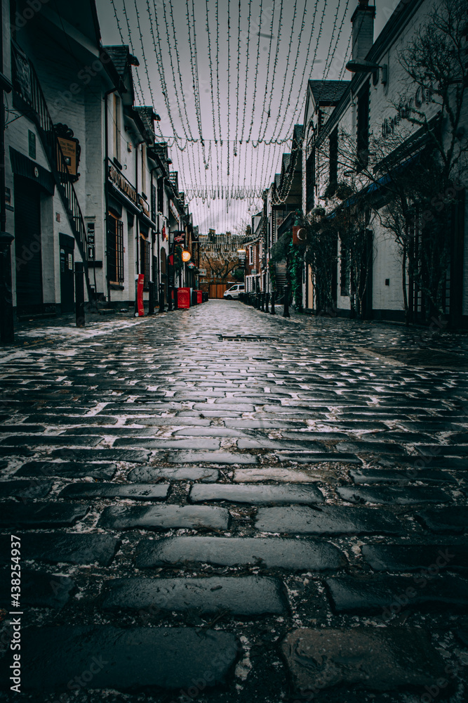 Fototapeta premium 22 January 2021 Ashton Lane Glasgow during covid-19 Lockdown January 2021