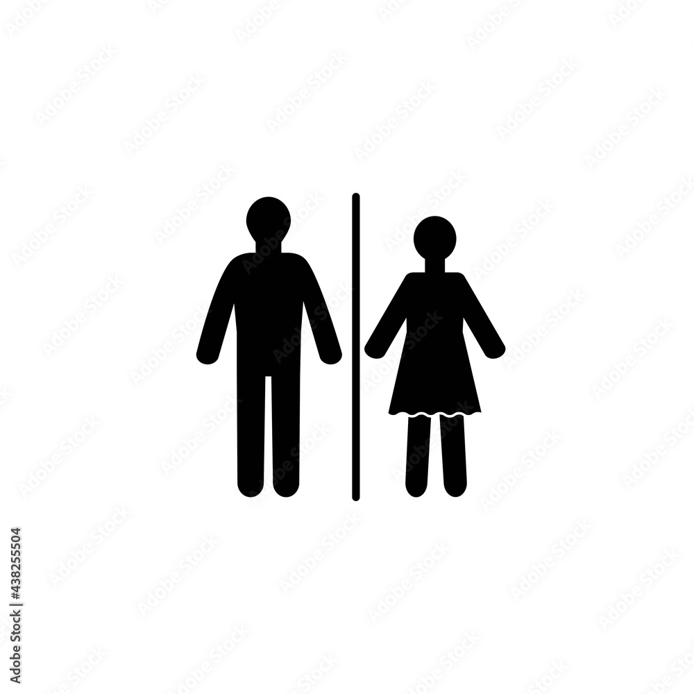 Man and Woman Icon Vector. Simple flat symbol. Perfect Black pictogram illustration on white background. Man and Woman Icon Vector. Simple flat symbol. Perfect Black pictogram illustration on white background.
