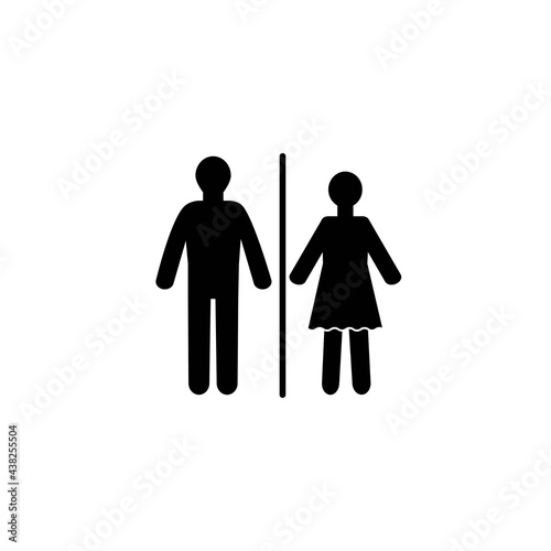 Man and Woman Icon Vector. Simple flat symbol. Perfect Black pictogram illustration on white background.