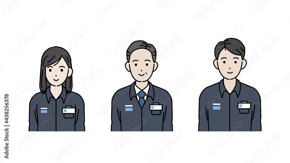 コンビニの店員 店長 スタッフ アルバイト 男女 イラスト素材 Stock Vector Adobe Stock