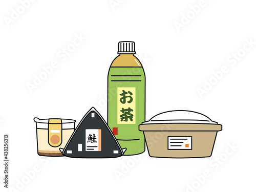 シンプルなコンビニのお弁当　イラスト素材