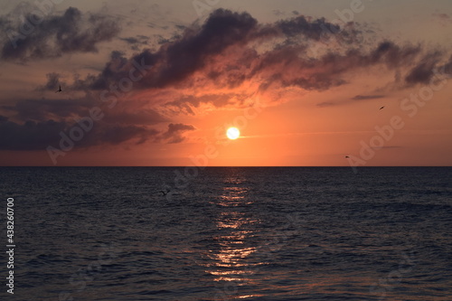 Cloudy sunrise over the ocean