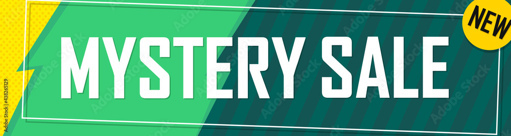 Mystery Sale, web banner design template, discount horizontal poster, vector illustration