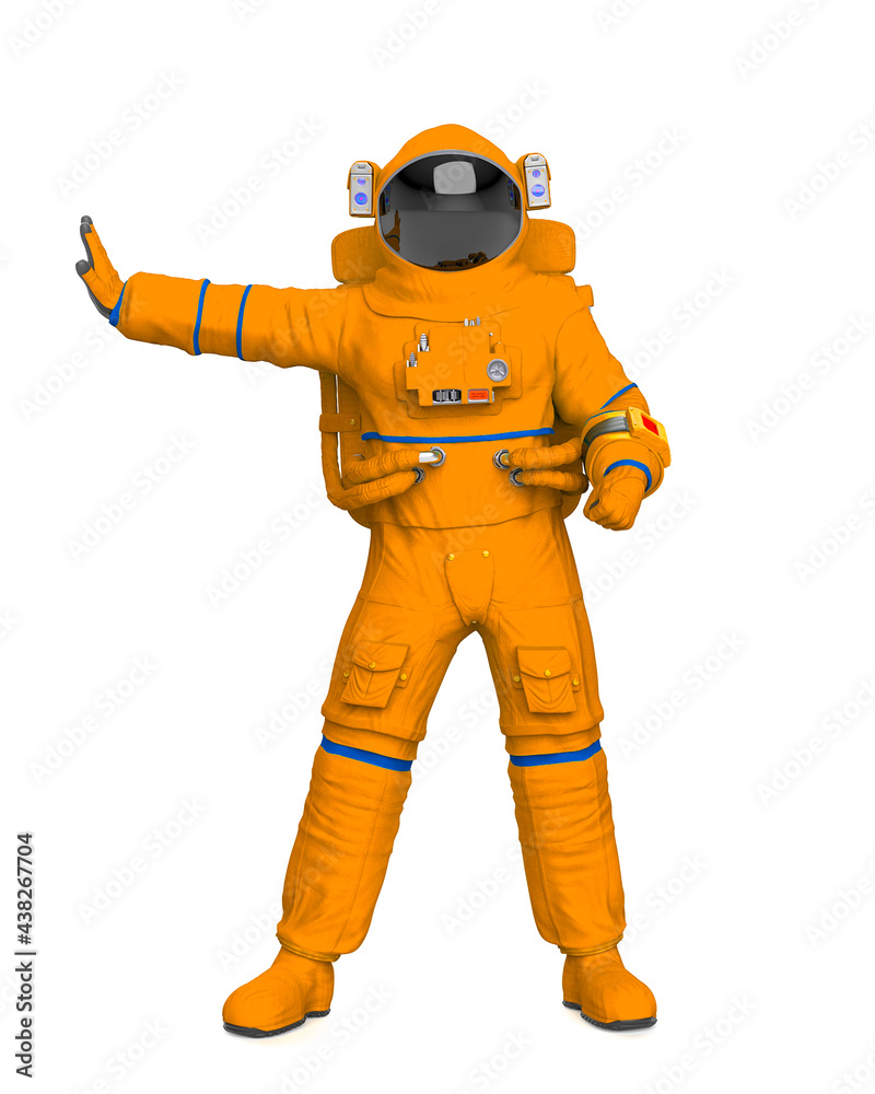 astronaut is saying stop there on white background astronaut is saying stop there on white background
