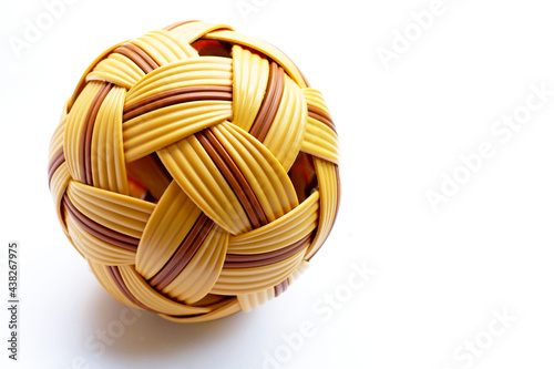 Rattan ball on white background. photo