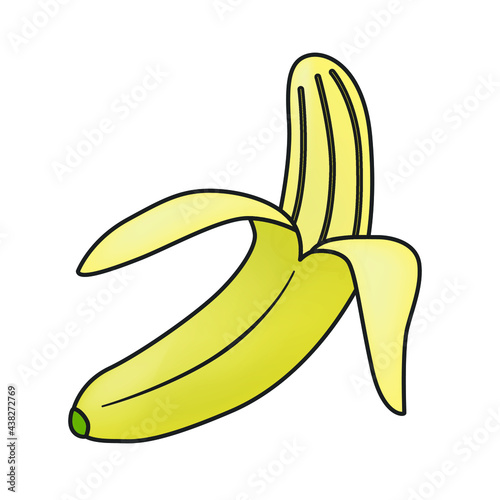 Banana Fruit Illustration Vector Style. Minimal Icon Cartoon Basic Srawn Sign. Vegetable Healthy Food Design.