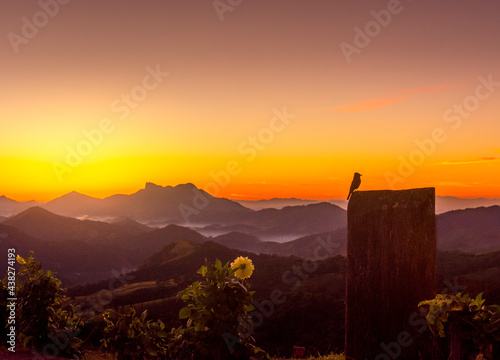 sunset in the mountains