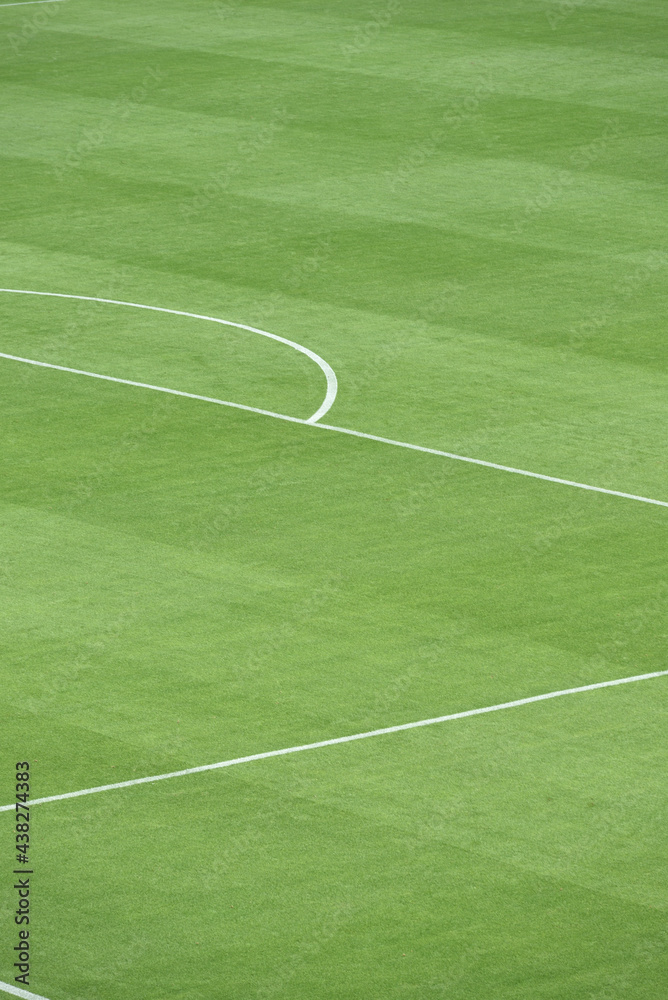 Green football field with nobody Green football field with nobody