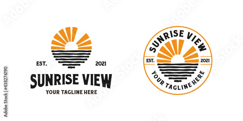 Sunrise view logo design inspiration template photo