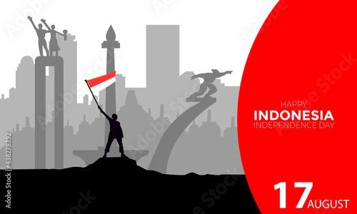 Indonesia Independence Day Indonesia Landmark Landscape Vector photo