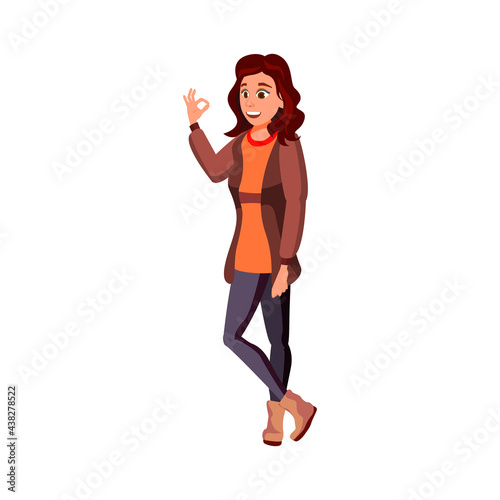 cute woman approving friend choice in clothing shop cartoon vector. cute woman approving friend choice in clothing shop character. isolated flat cartoon illustration