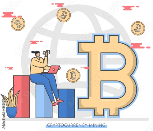 Modern flat design Virtual money illustration