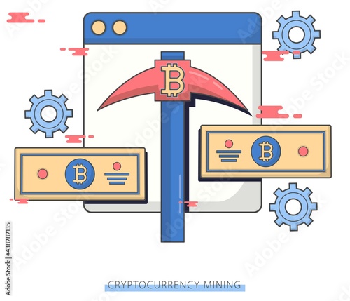 Modern flat design Virtual money illustration