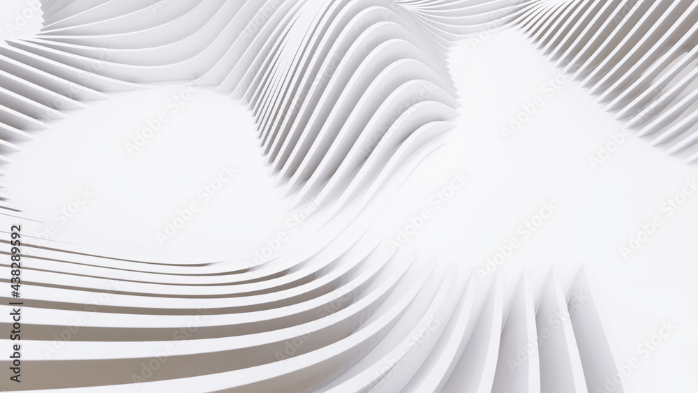 Fototapeta premium Abstract Curved Shapes. White Circular Background.