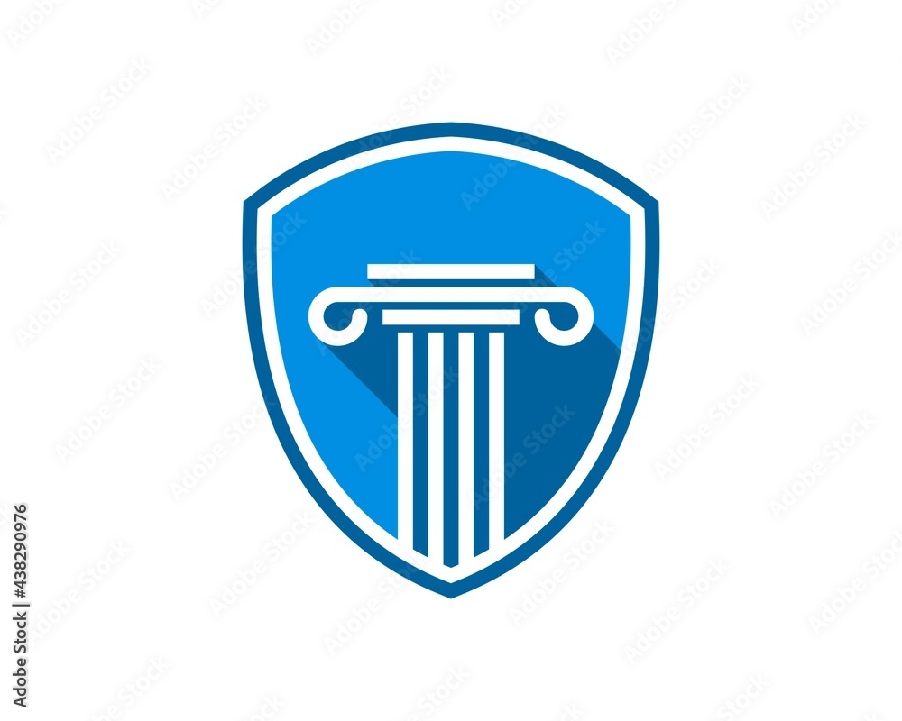 Simple shield with law pillars inside Simple shield with law pillars inside