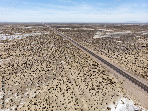 Highway 95 crossing the desert leaving Fallon Nevada photo