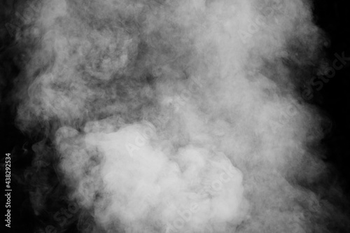 white fire smoke on black background